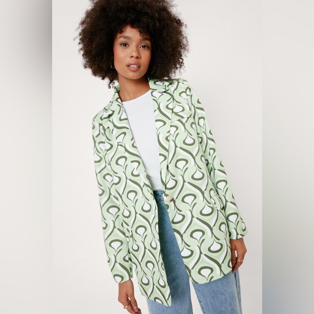Nasty Gal Abstract Print Blazer - Picture 3 of 4
